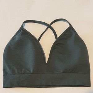 BuffBunny dark olive green sports bra New without tag